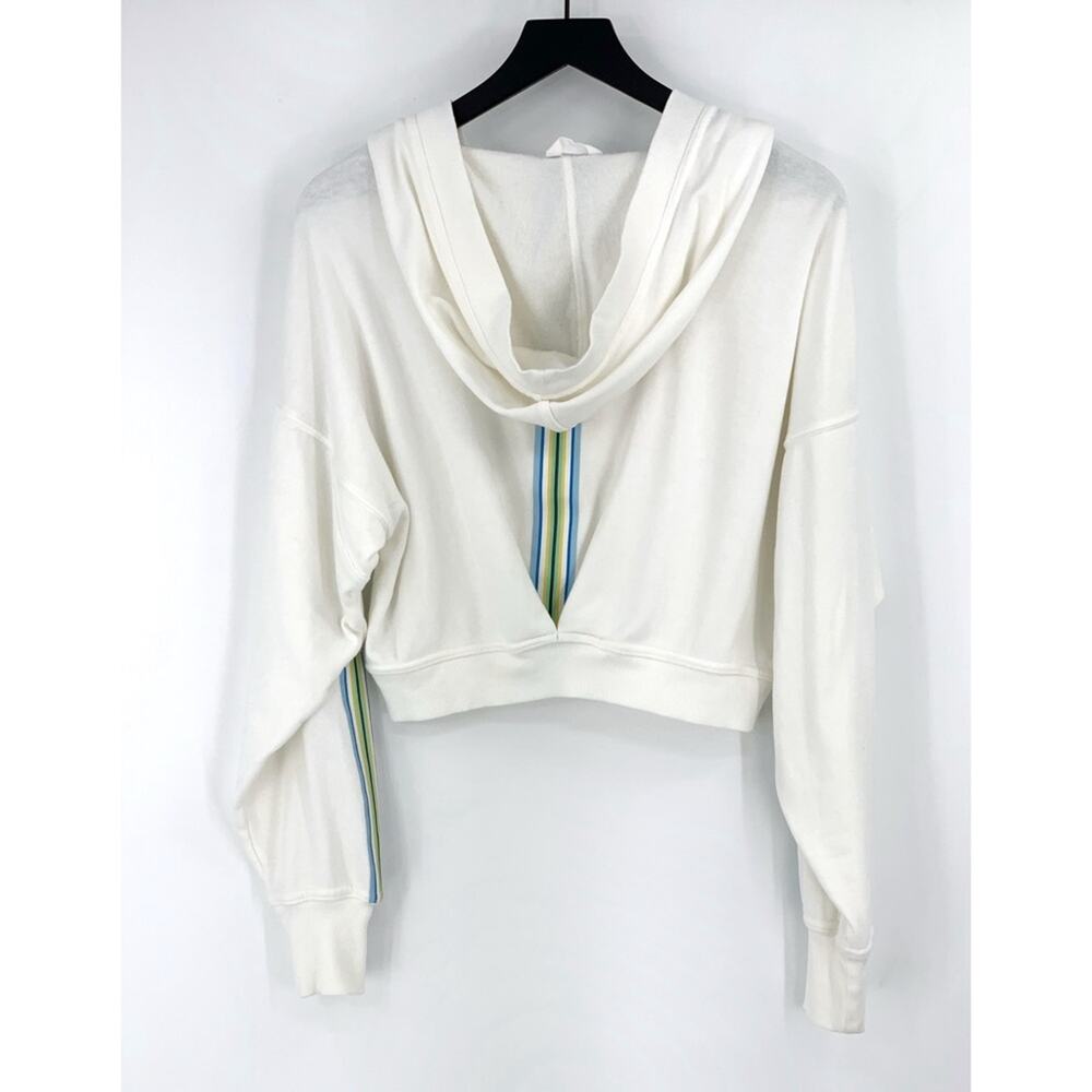 FREE PEOPLE MOVEMENT Grand Slam Sweat Striped Hoodie White XS - Picture 7 of 8